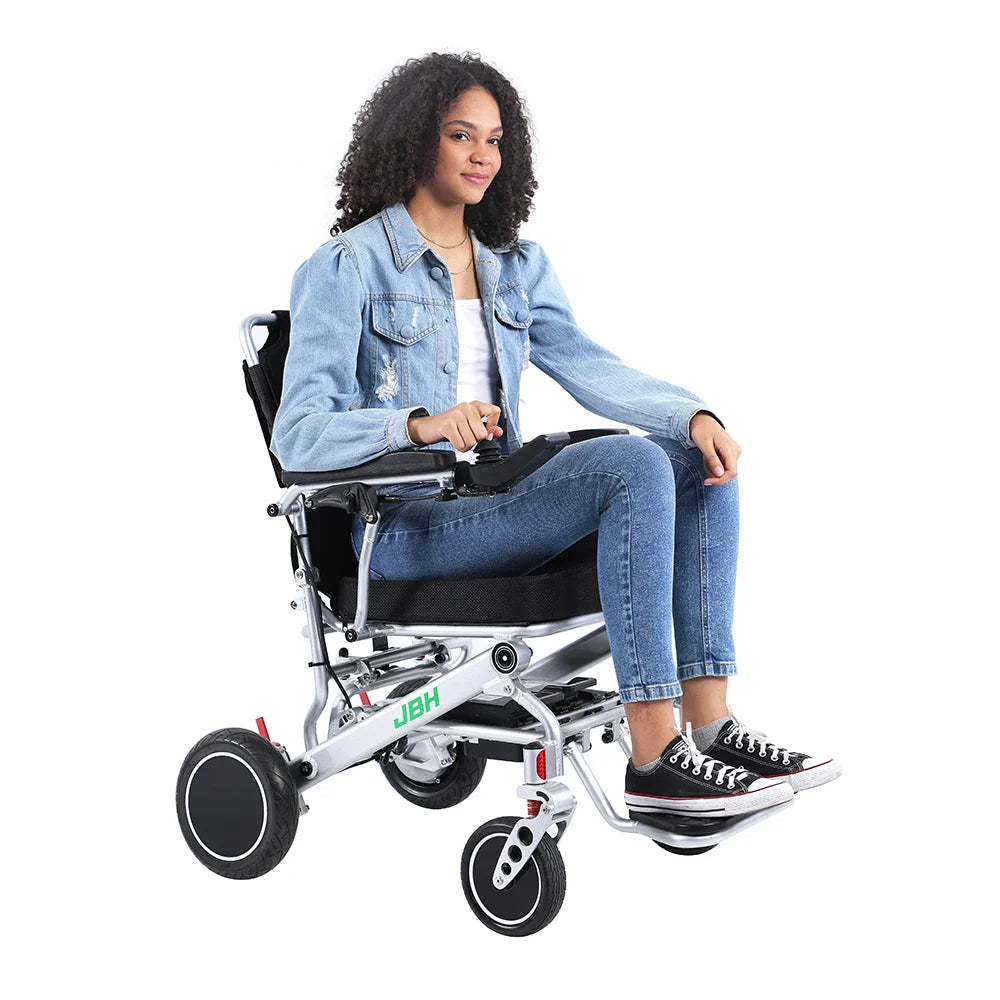 KTX-469779 Lightweight Electric Wheelchair with Foldable Aluminum Alloy Frame, 20km Range, 120kg Load Capacity