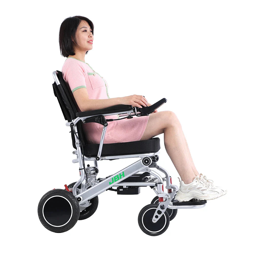 KTX-469779 Lightweight Electric Wheelchair with Foldable Aluminum Alloy Frame, 20km Range, 120kg Load Capacity
