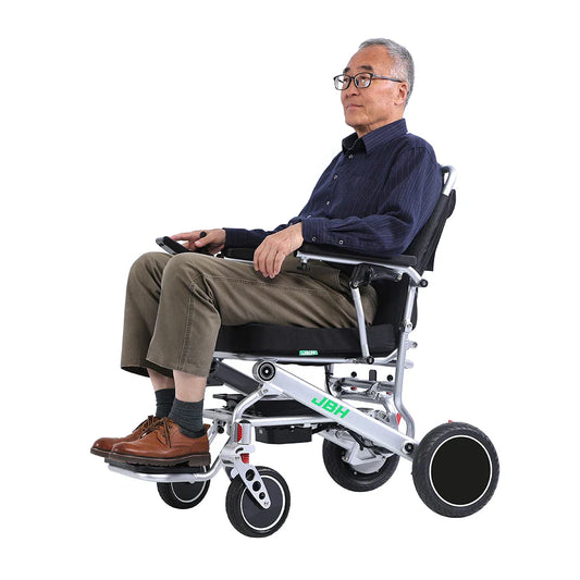 KTX-469779 Lightweight Electric Wheelchair with Foldable Aluminum Alloy Frame, 20km Range, 120kg Load Capacity