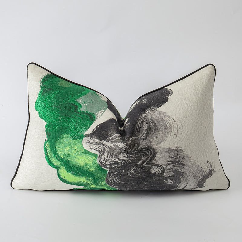 KTX-469907 Modern Chinese Style Cushion Cover - Fashion Print in Ink Orange and Ink Green