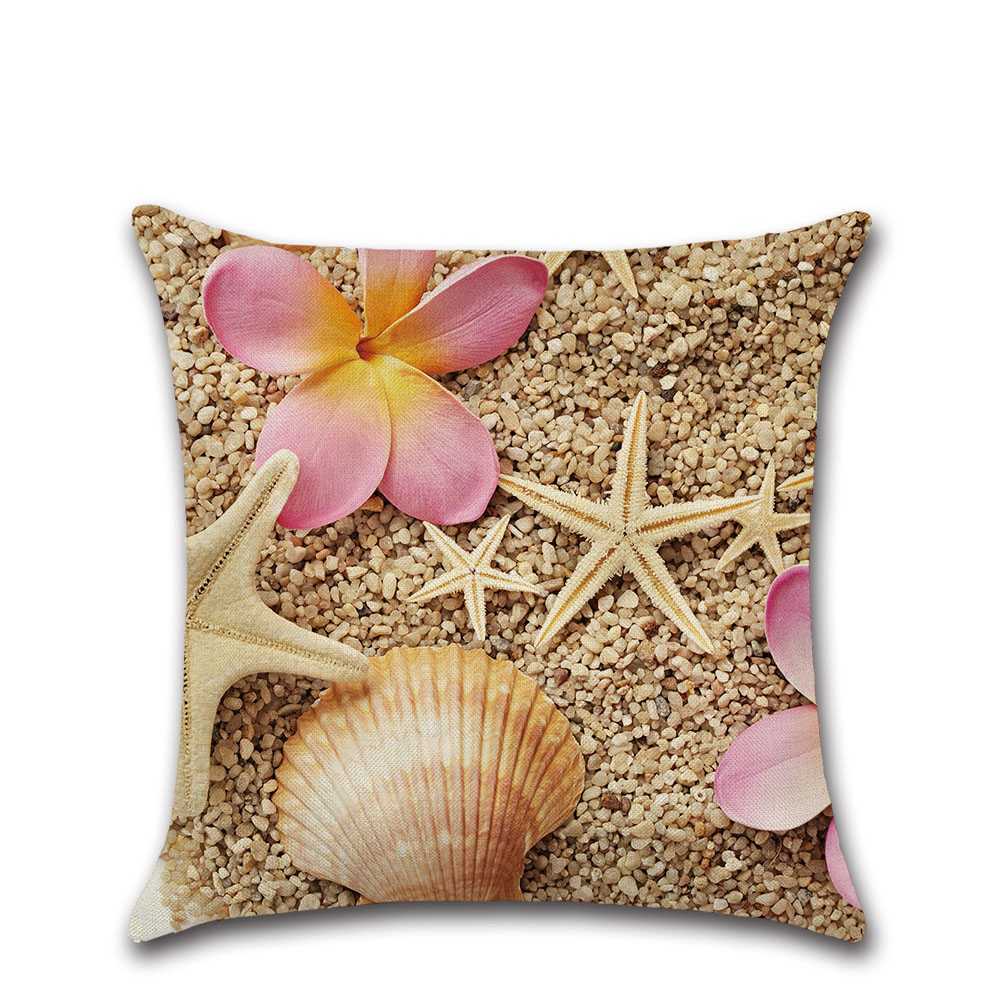 KTX-470739 Hand-Woven Macrame Cushion Cover - 45x45cm Beach Style Linen Pillowcase for Home Decor