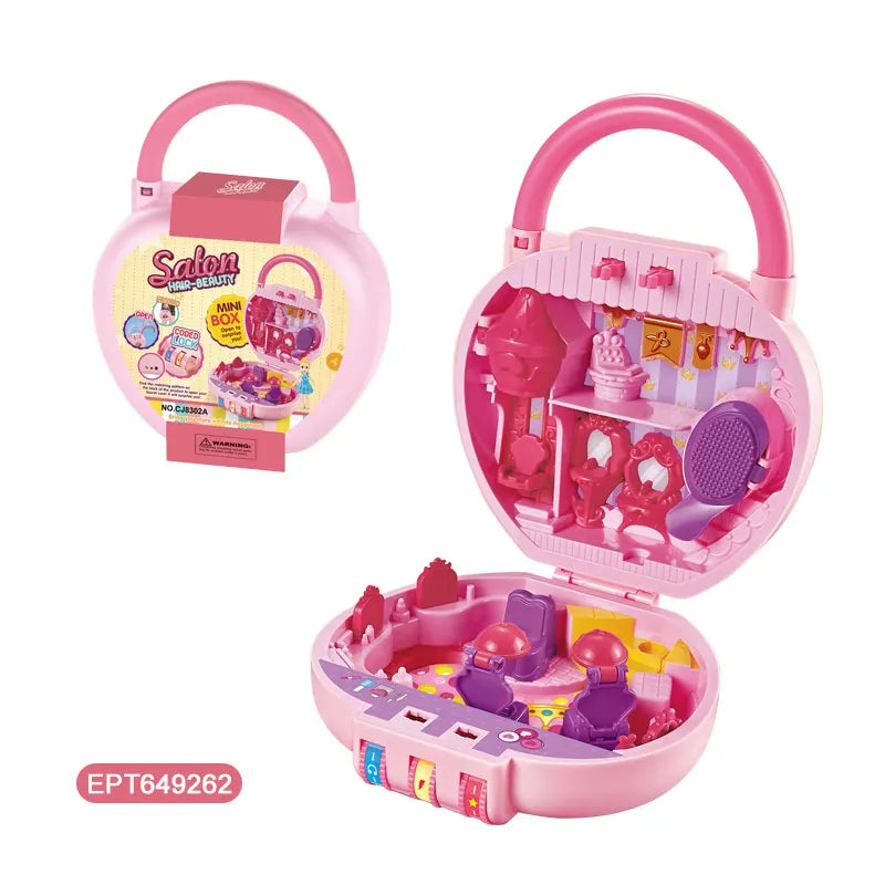 KTX-470739 Kids Makeup Role Play Set with Handbag and Suitcase for Pretend Play Ages 5-7