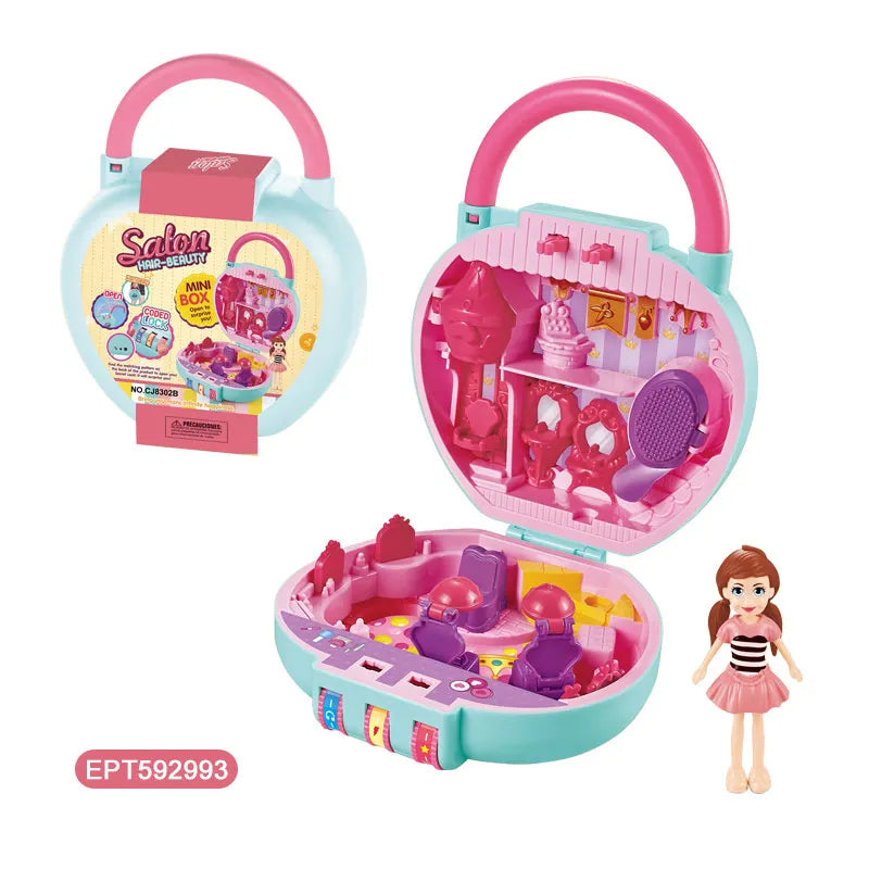 KTX-470739 Kids Makeup Role Play Set with Handbag and Suitcase for Pretend Play Ages 5-7