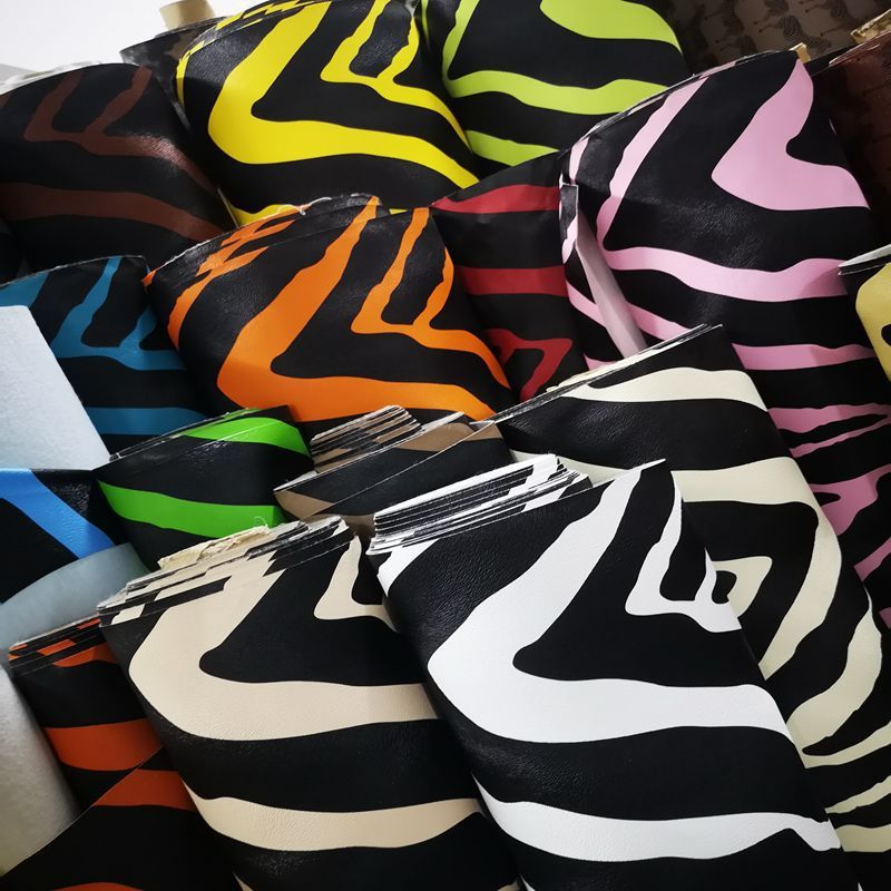 KTX-470739 Zebra Print PVC Leather Fabric for Shoes, Bags, and Luggage - 1.0mm Thickness, 137cm Width