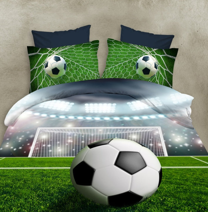 KTX-470867 Brushed 3D Four-Piece Bedding Set with Floral Design in Polyester Fiber