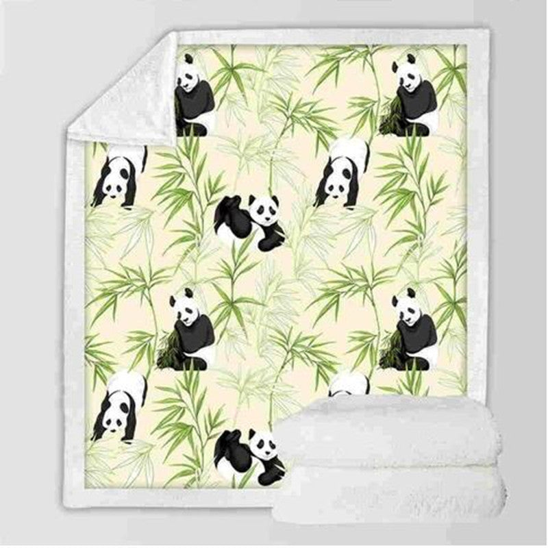 KTX-471059 Cozy Panda Series Flannel Blanket for Ultimate Comfort