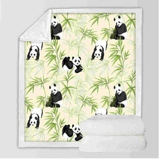 KTX-471059 Cozy Panda Series Flannel Blanket for Ultimate Comfort