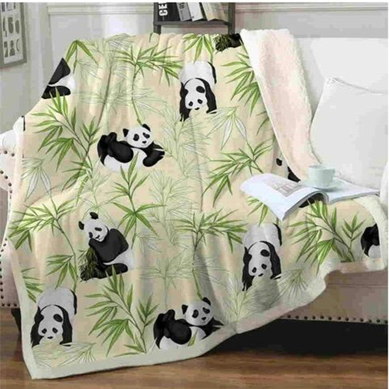 KTX-471059 Cozy Panda Series Flannel Blanket for Ultimate Comfort