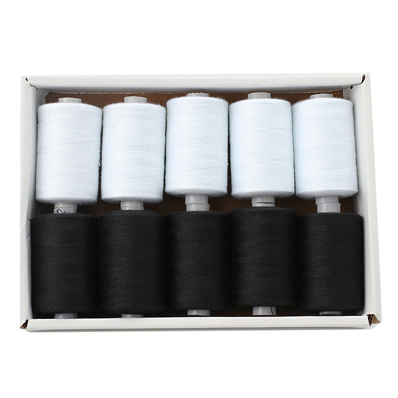 KTX-471891 Multicolor Dacron Sewing Thread - 300 Meters per Roll, 10 Piece Set for DIY Projects