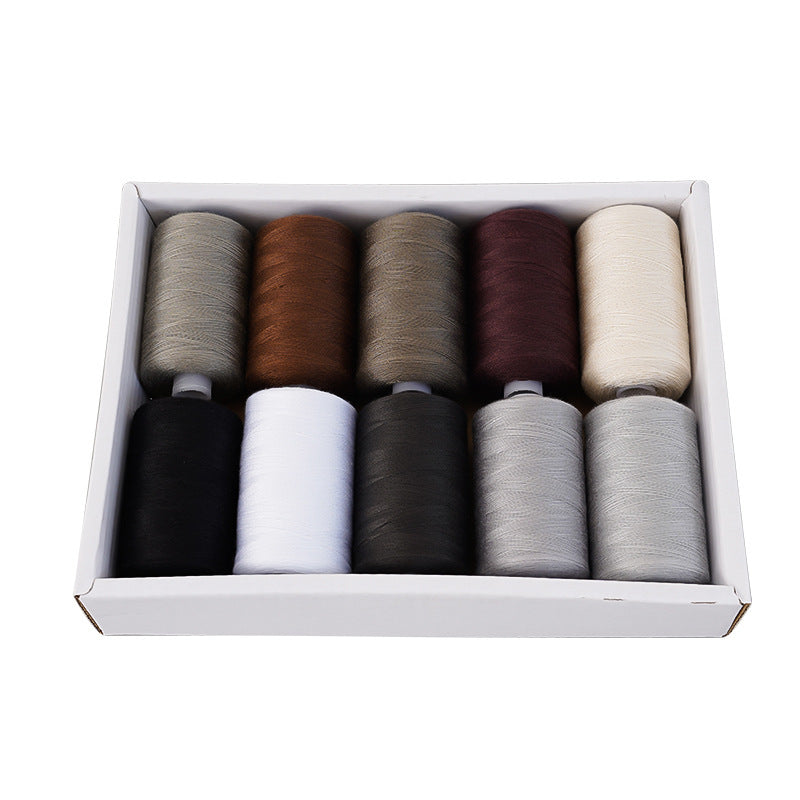 KTX-471891 Multicolor Dacron Sewing Thread - 300 Meters per Roll, 10 Piece Set for DIY Projects