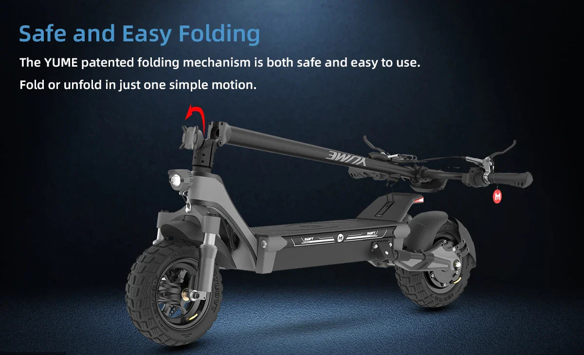 KTX-474707 YUME Swift 250W Electric Scooter with 10-inch Wide Wheels, Foldable Design, and 37-Mile Range