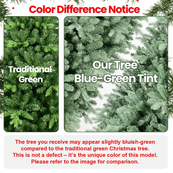 KTX-476115 Premium 7.5ft Artificial Christmas Tree with Blue Green Tint and Mixed Branch Tips