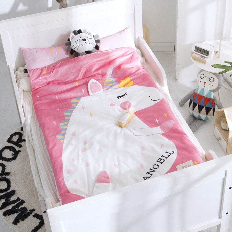 KTX-476819 Coral Baby Sleeping Bag - Soft Short Plush & 100% Cotton, 150cm Height, 75cm Width