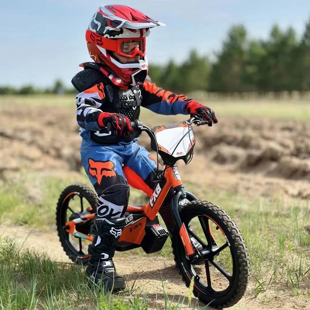 KTX-477075 Electric No-Pedal 12-Inch Balance Bike for Kids Aged 3-8 with Steel Fork and Disc Brake