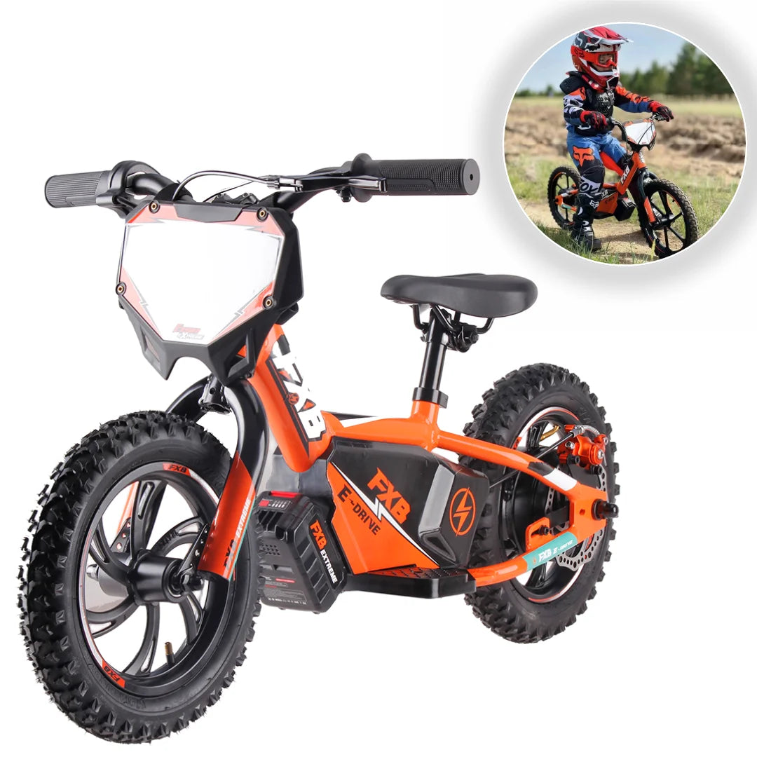 KTX-477075 Electric No-Pedal 12-Inch Balance Bike for Kids Aged 3-8 with Steel Fork and Disc Brake