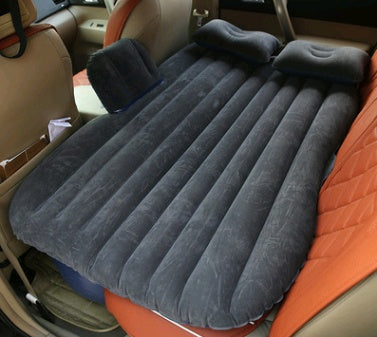 KTX-477587 Inflatable Car Bed with Flocking Cloth, Storage Bag, 2 Pillows, and Pump - Universal Fit for Five-Seater Cars