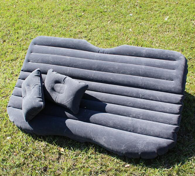 KTX-477587 Inflatable Car Bed with Flocking Cloth, Storage Bag, 2 Pillows, and Pump - Universal Fit for Five-Seater Cars