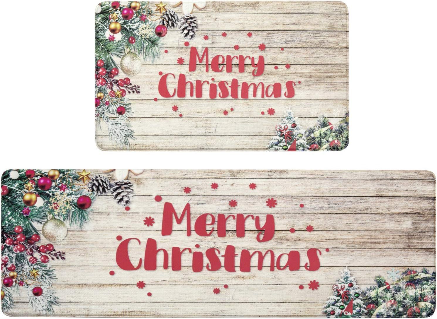 KTX-477715 Fall-Themed Non-Slip Anti-Fatigue Kitchen Mat Set - Waterproof and Heavy Duty Comfort Rug for Home and Office