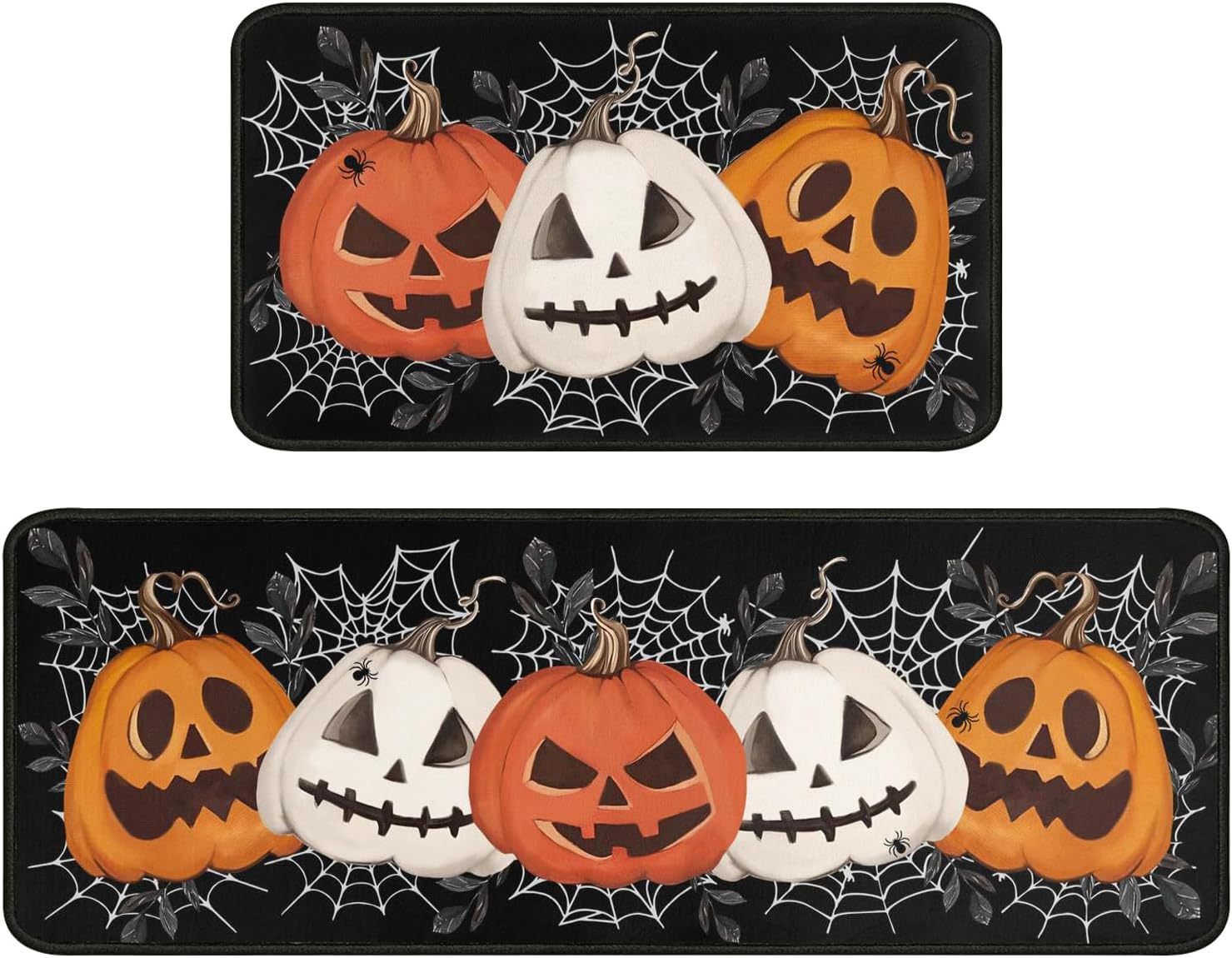 KTX-477715 Fall-Themed Non-Slip Anti-Fatigue Kitchen Mat Set - Waterproof and Heavy Duty Comfort Rug for Home and Office