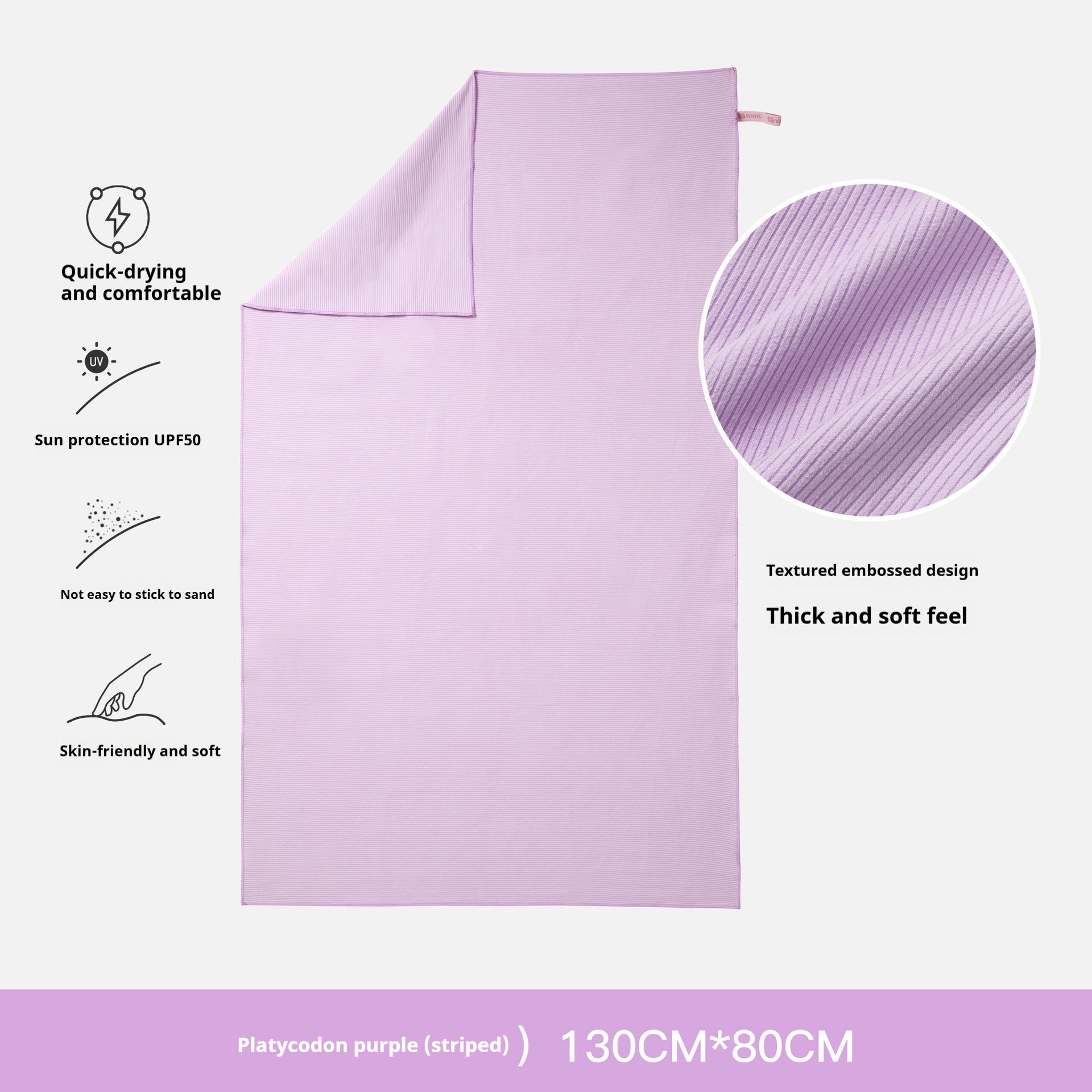 KTX-478227 Quick-Drying Pure Cotton Bath and Beach Towel for Children and Women