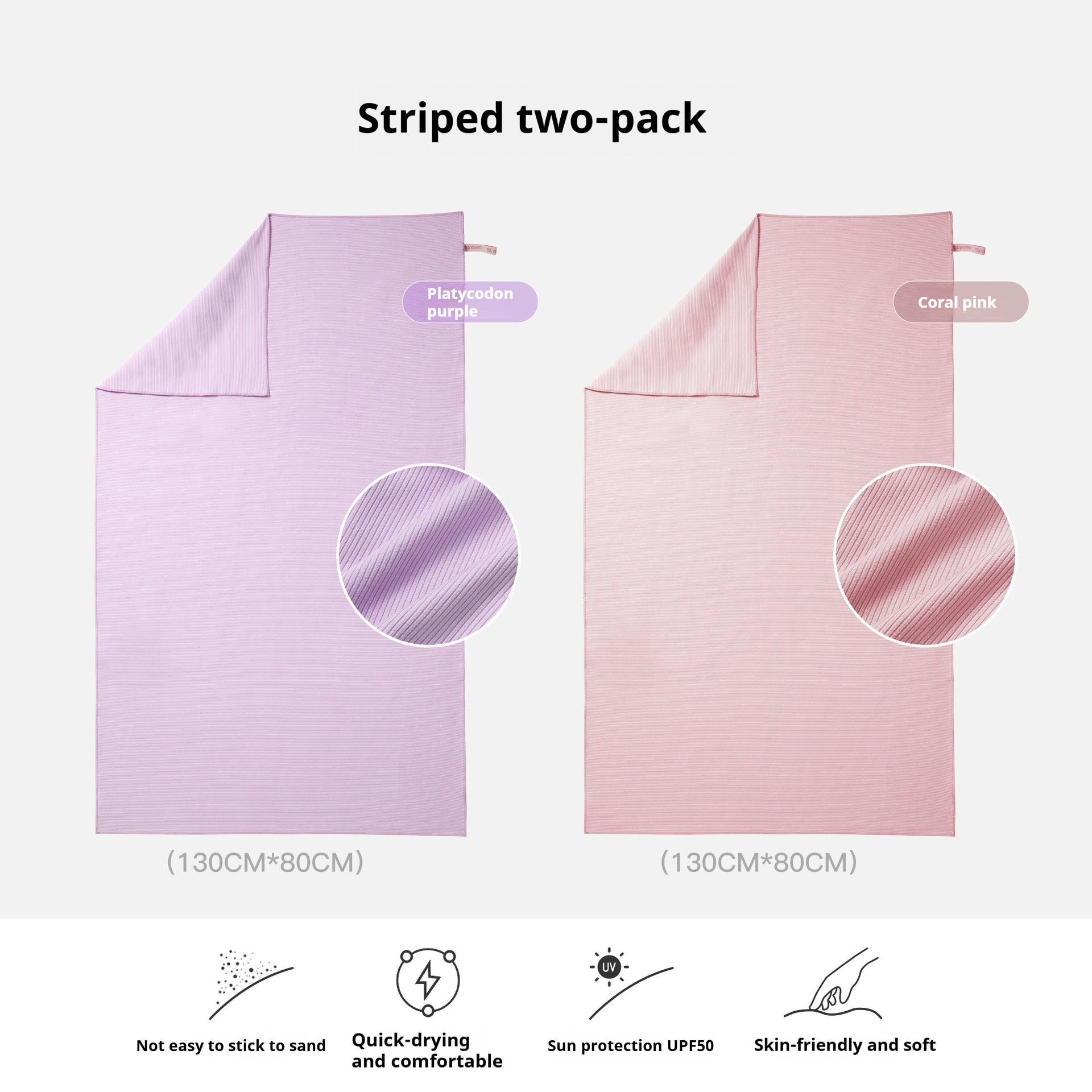 KTX-478227 Quick-Drying Pure Cotton Bath and Beach Towel for Children and Women