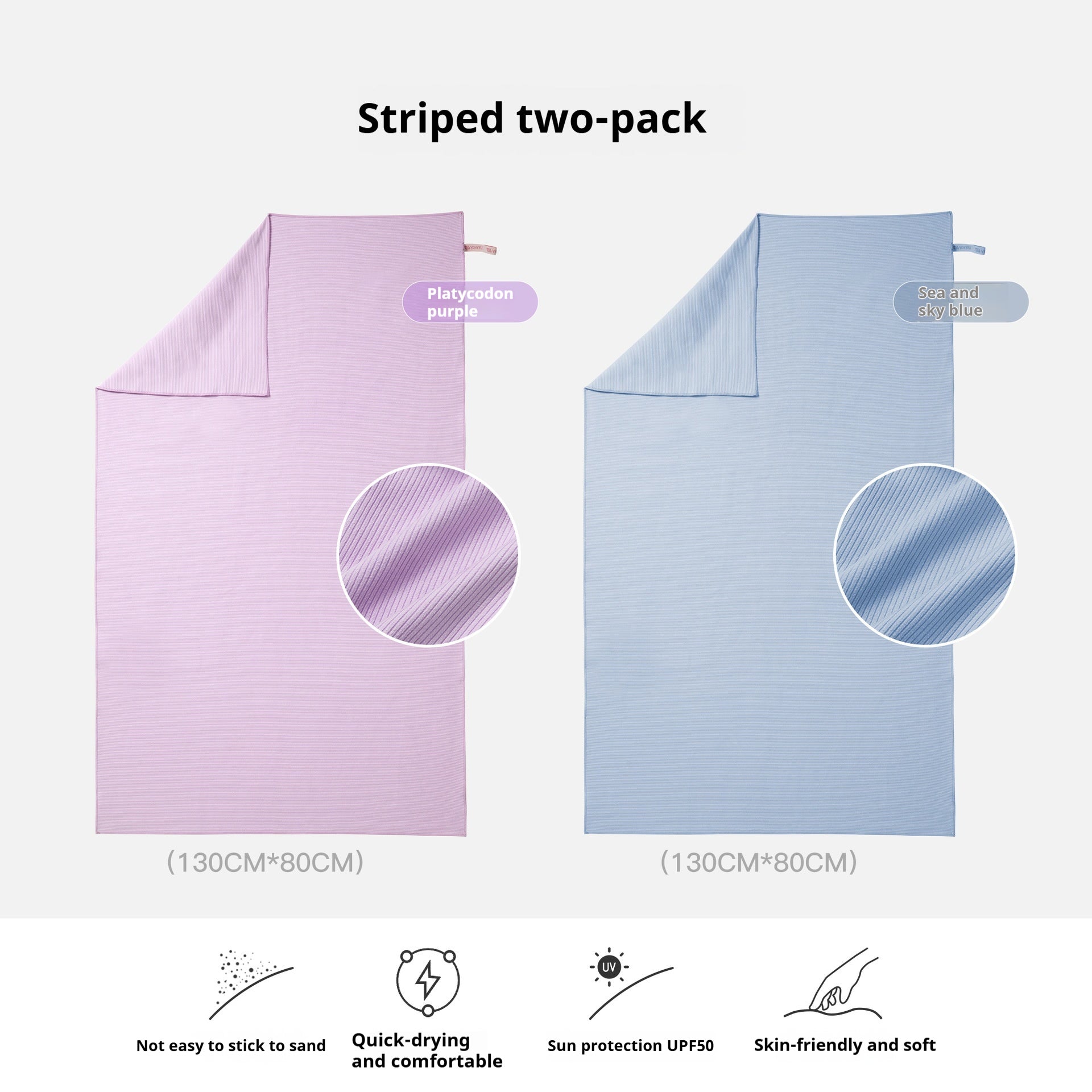 KTX-478227 Quick-Drying Pure Cotton Bath and Beach Towel for Children and Women