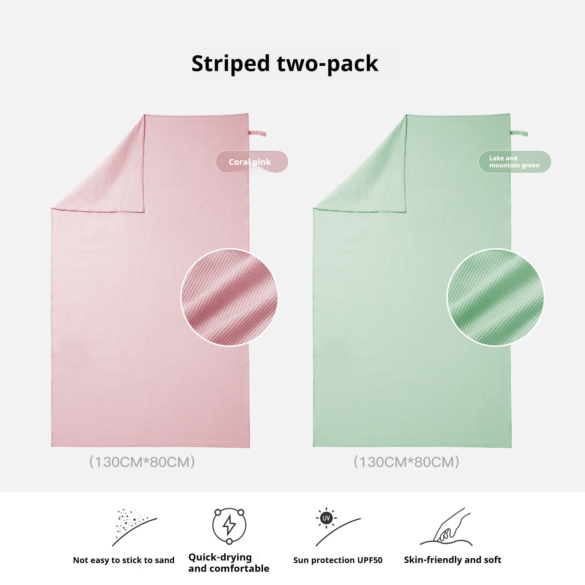 KTX-478227 Quick-Drying Pure Cotton Bath and Beach Towel for Children and Women