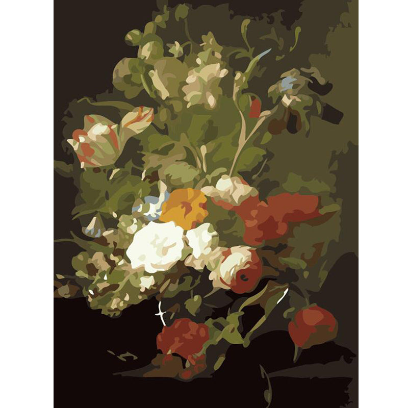 KTX-478739 Digital Oil Painting of Elegant Floral Arrangements in Canvas - Multi-Color Options Available