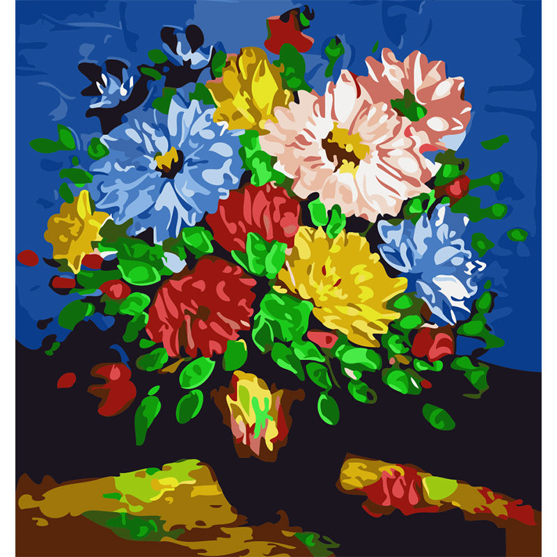 KTX-478739 Digital Oil Painting of Elegant Floral Arrangements in Canvas - Multi-Color Options Available