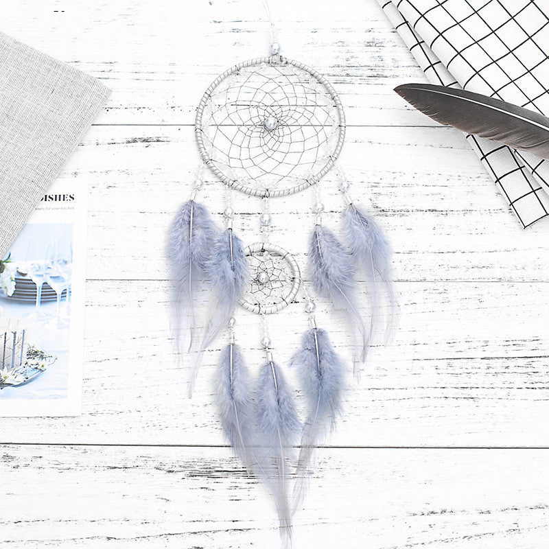 KTX-479891 Starry Sky Hand Woven Dream Catcher with Modern Simple Design, 11cm Net Circle, Length 46cm