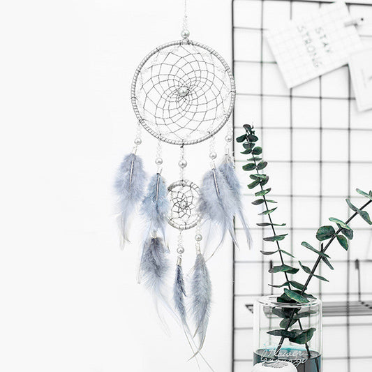 KTX-479891 Starry Sky Hand Woven Dream Catcher with Modern Simple Design, 11cm Net Circle, Length 46cm