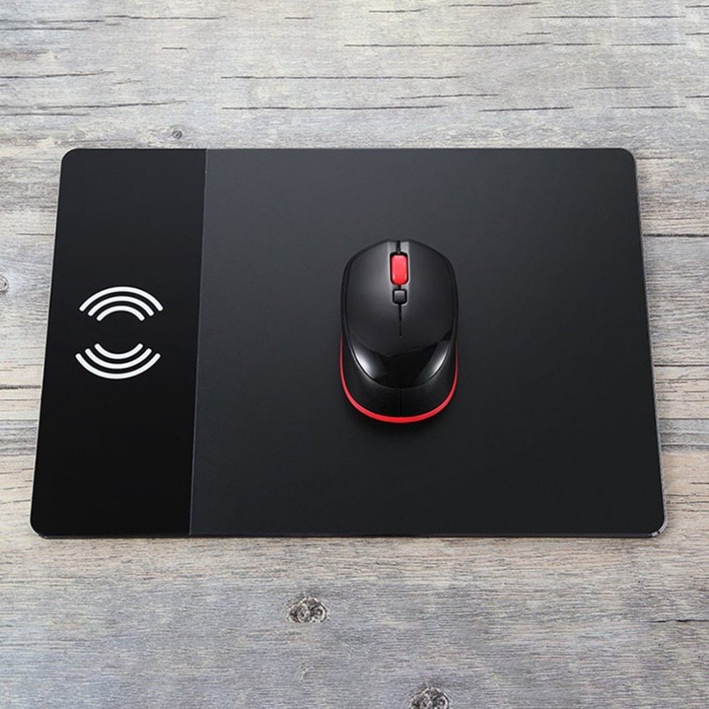 KTX-480019 Aluminum Alloy Wireless Charger Mouse Pad with Non-Slip Base and Protection Features