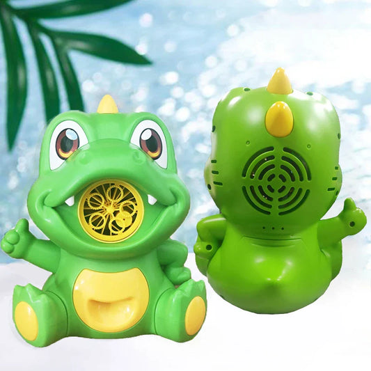 KTX-480211 5-Hole Electric Bubble Maker Push Walker Toy for Kids - Fun Dinosaur Soap Blower