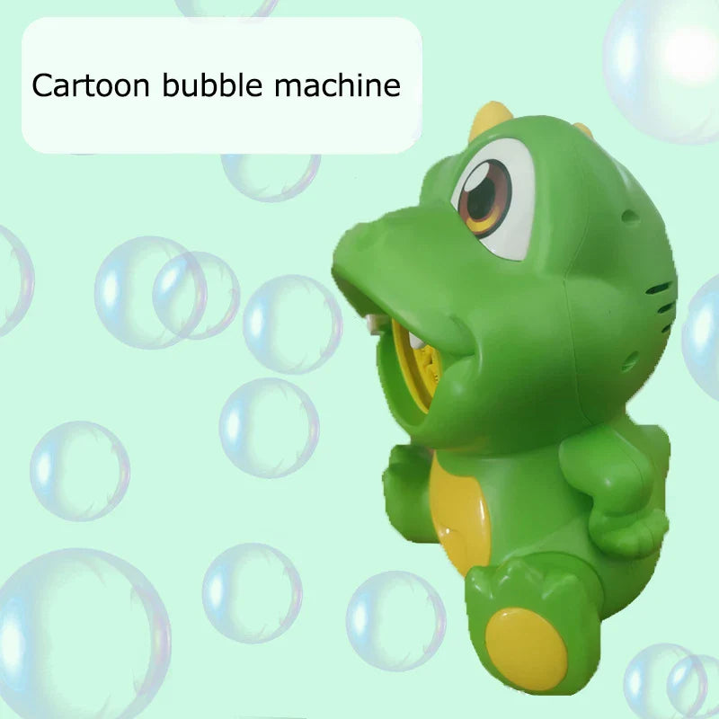 KTX-480211 5-Hole Electric Bubble Maker Push Walker Toy for Kids - Fun Dinosaur Soap Blower