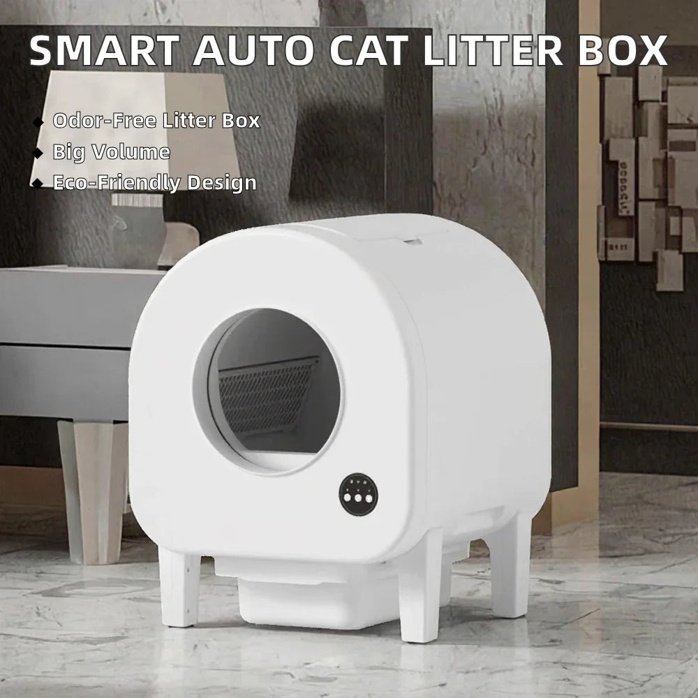 KTX-481555 Automatic Eco-Friendly 68L Cat Litter Box with Odor Control and Easy Clean Features