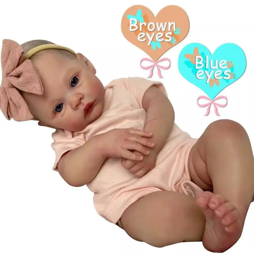 KTX-481939 Lifelike Silicone Reborn Baby Doll - Realistic Handmade Newborn Toy for Girls Ages 0-14 Years