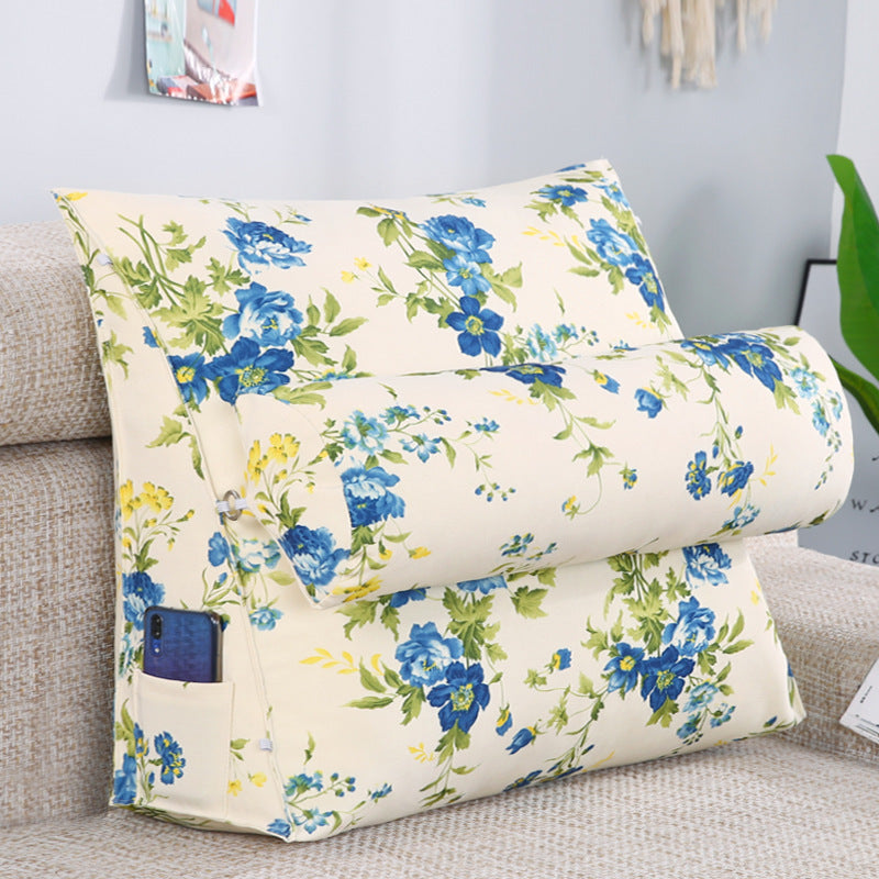 KTX-482067 Removable and Washable Bay Window Back Cushion with Floral Patterns and Headrest