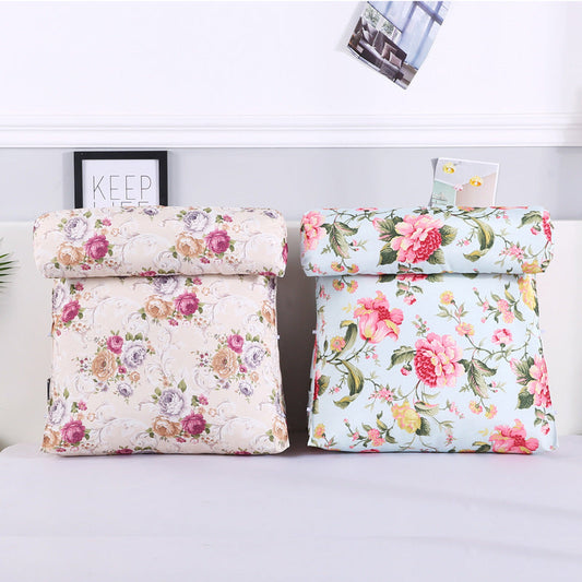 KTX-482067 Removable and Washable Bay Window Back Cushion with Floral Patterns and Headrest