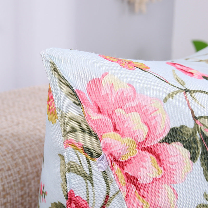 KTX-482067 Removable and Washable Bay Window Back Cushion with Floral Patterns and Headrest