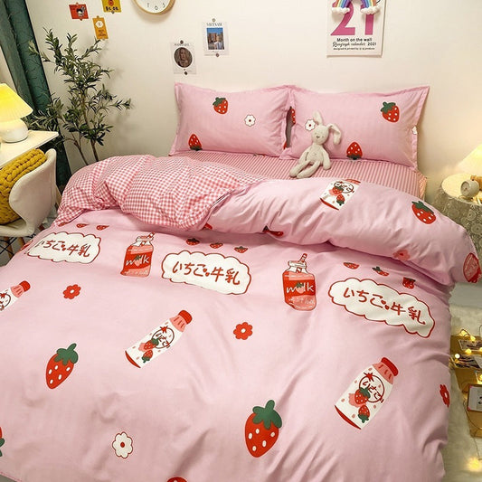 KTX-482259 Pure Cotton Sweet Twill Quilt Cover Bedding Set in Various Sizes