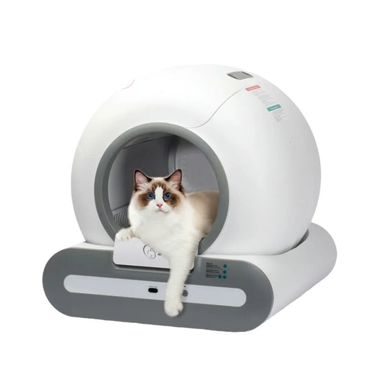 KTX-482707 Intelligent Self-Cleaning Cat Litter Box with Smart Monitoring and Eco-Friendly Design, 65L Capacity