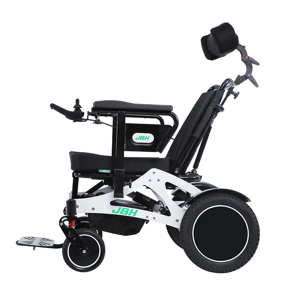 KTX-483283 Comfortable Electric Wheelchair with Aviation Headrest - Foldable Design, 120 kg Capacity