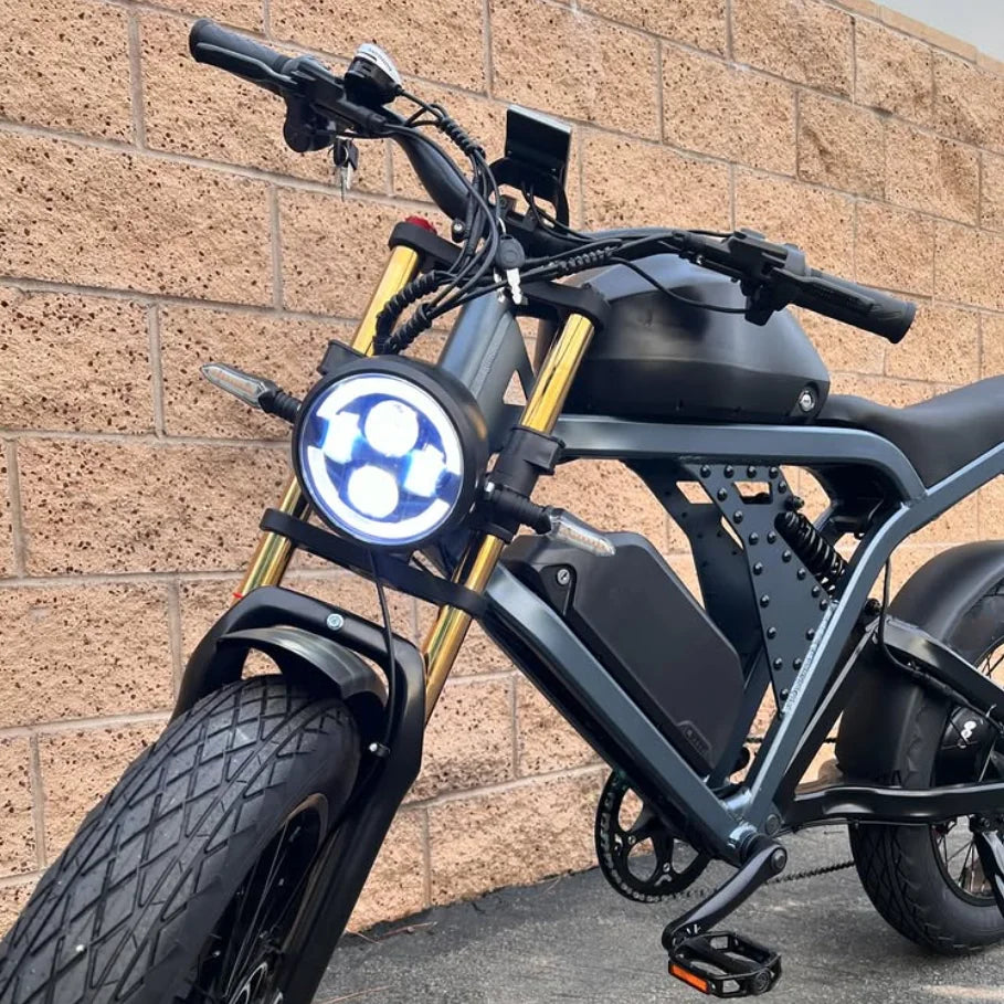 KTX-484115 1500W Electric Mountain Bike with 100KM Range, Full Suspension, 7-Speed Gears, and Fat Tires