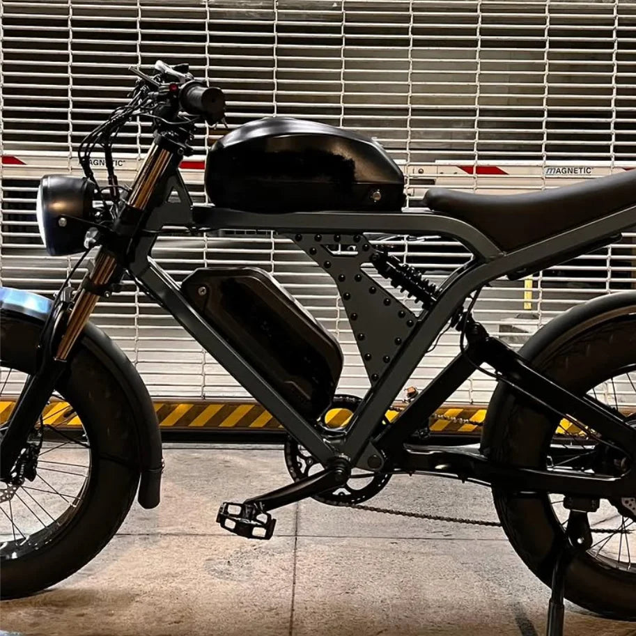 KTX-484115 1500W Electric Mountain Bike with 100KM Range, Full Suspension, 7-Speed Gears, and Fat Tires