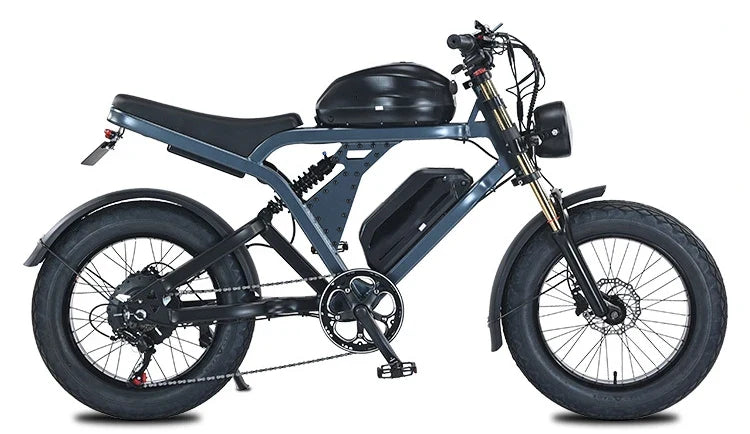 KTX-484115 1500W Electric Mountain Bike with 100KM Range, Full Suspension, 7-Speed Gears, and Fat Tires