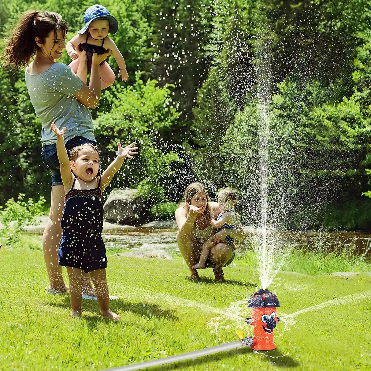 KTX-484243 Rotatable Outdoor Sunflower Water Spray Toy for Kids - Fun Shower Sprinkler for Yard Play
