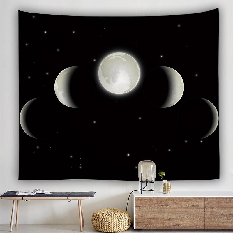 KTX-485267 Moon Phase Tapestry - Multifunctional Fabric Wall Hanging and Sitting Blanket