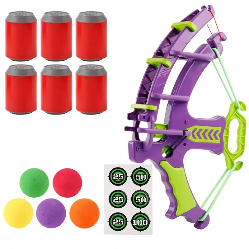 KTX-485395 Children's Outdoor Archery Toy Set with Slingshot, Sticky Dart Board & Basketball Game