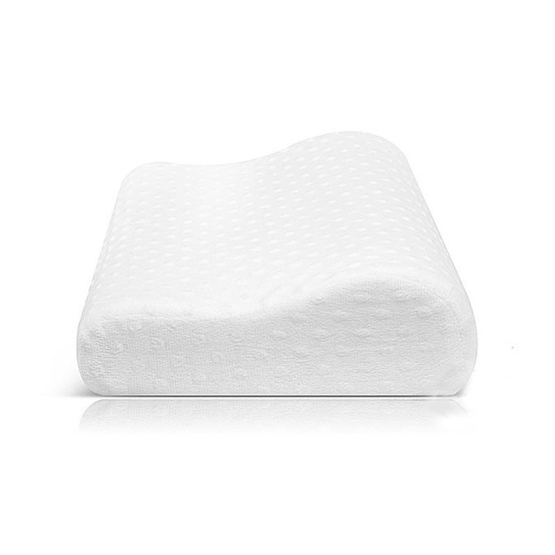 KTX-485395 Slow Rebound Memory Foam Pillow with Velvet Polka Dot Cotton Cover - 50cm x 30cm x 7/10cm