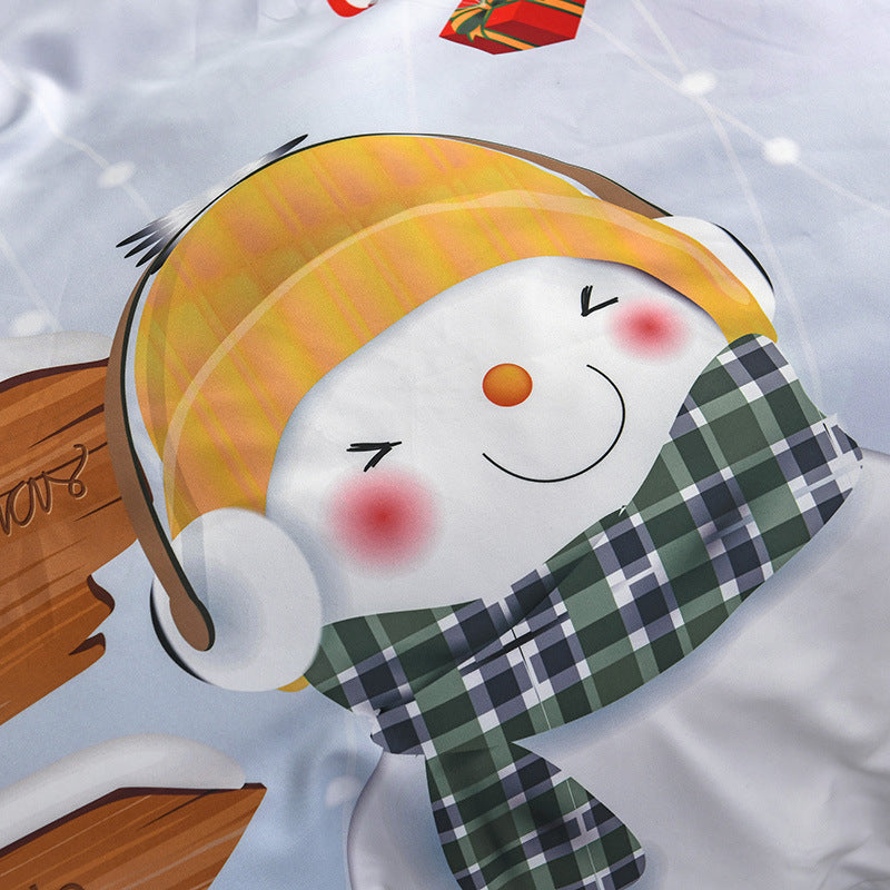 KTX-485523 Festive Christmas 3D Digital Bed Set with Quilt Cover and Pillowcase - Multiple Sizes Available